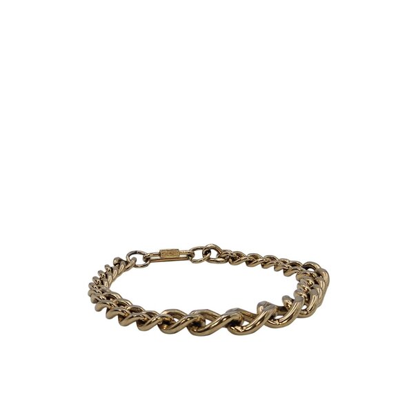 VTG Gold Toned Cuban Chain Link Wristlet Bracelet Classy Elegant Business Casual - Picture 11 of 15